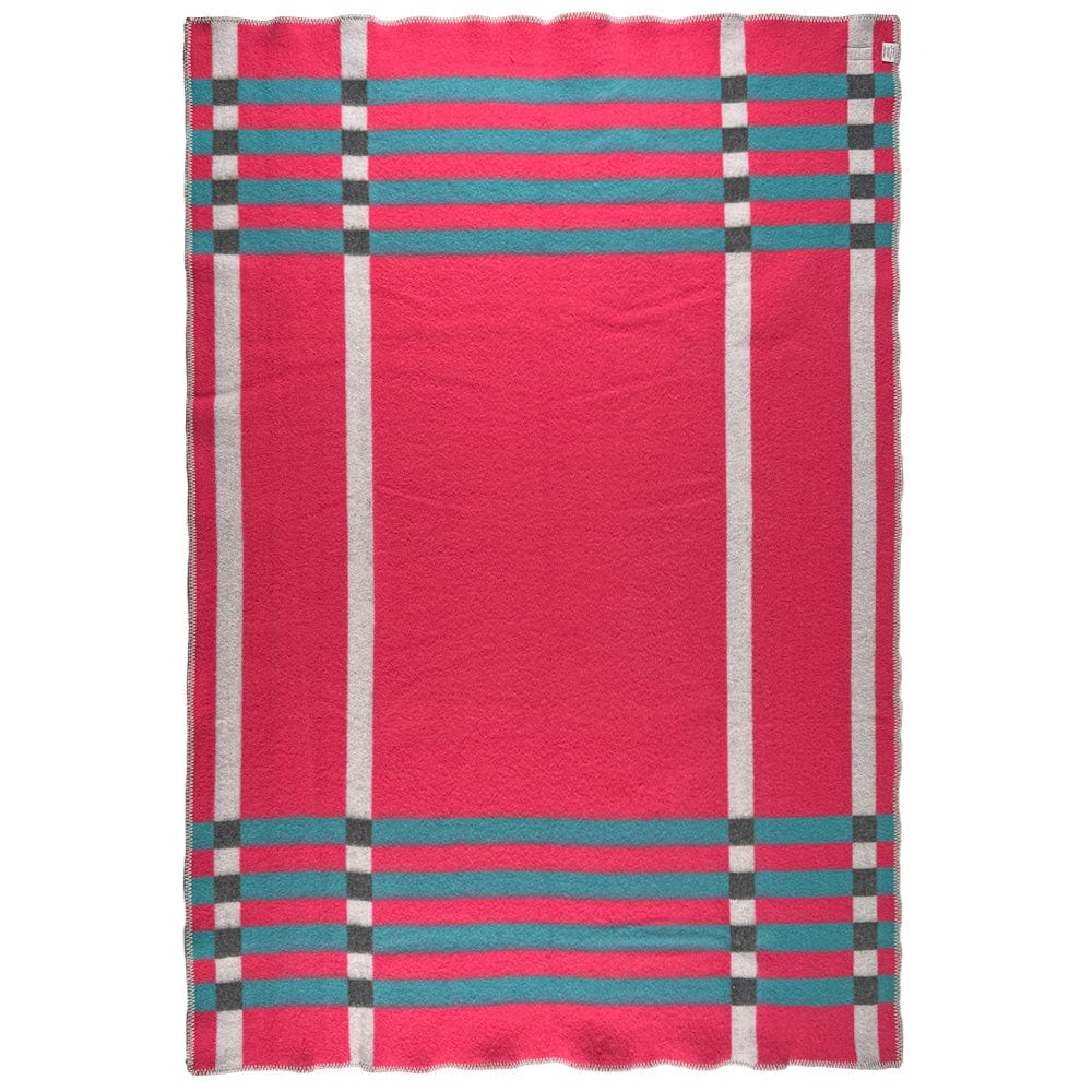 Faribault Woolen Mill 100% wool pink plaid throw blanket Made top in USA