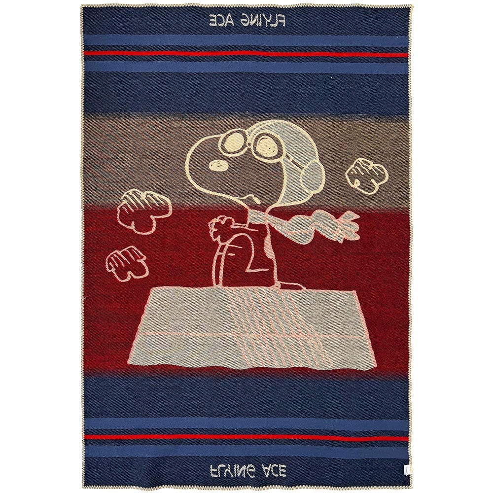 NWT Peanuts top Snoopy Flying Ace Santa Throw Blanket 70