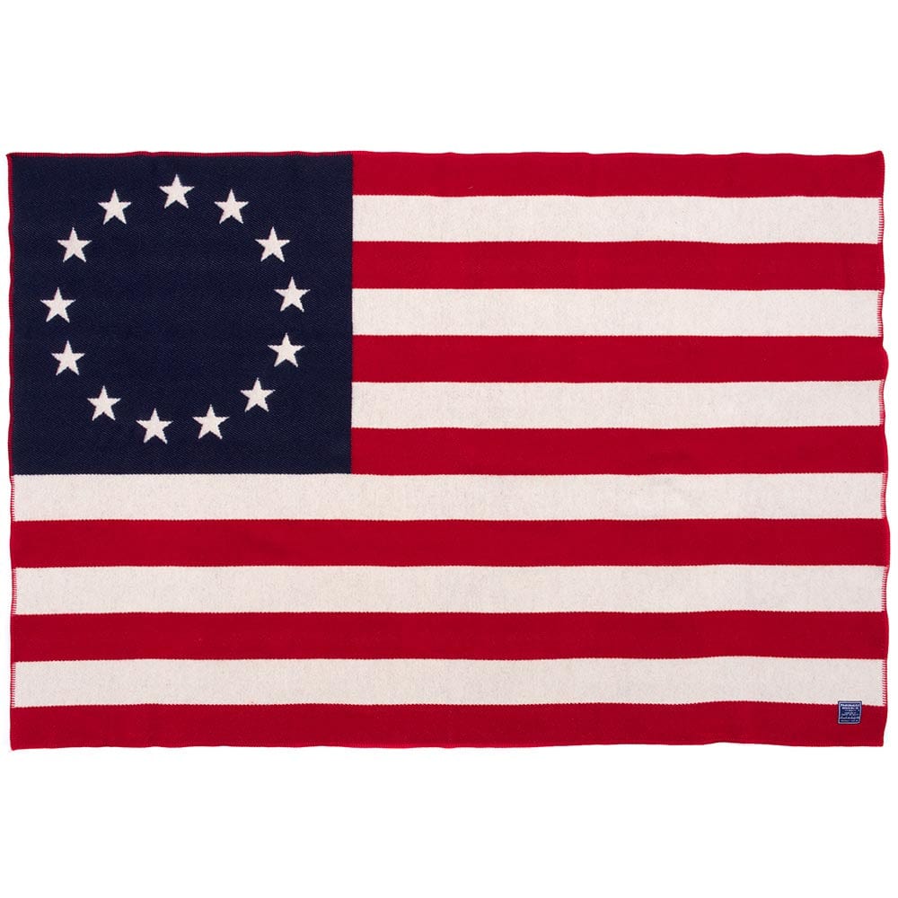 1776 Betsy Ross Flag Wool Throw - Red, White, Blue