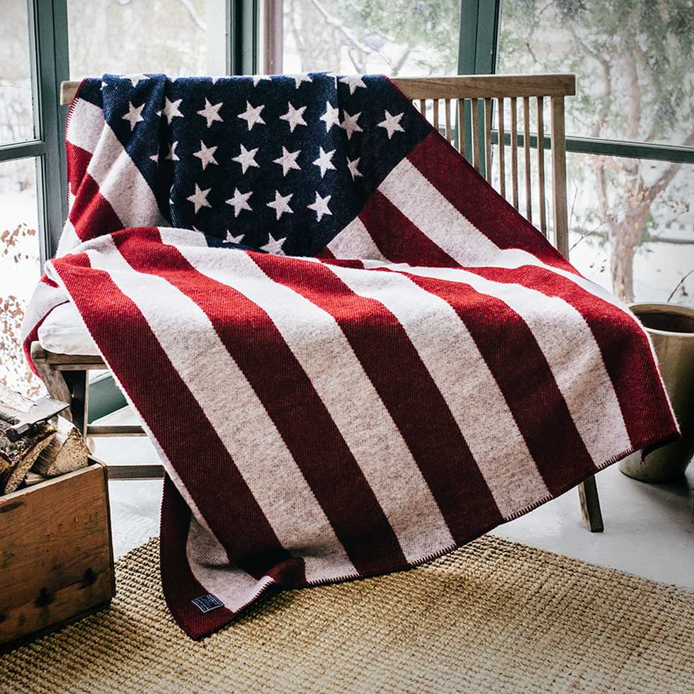 American Flag Wool Throw – Faribault Mill